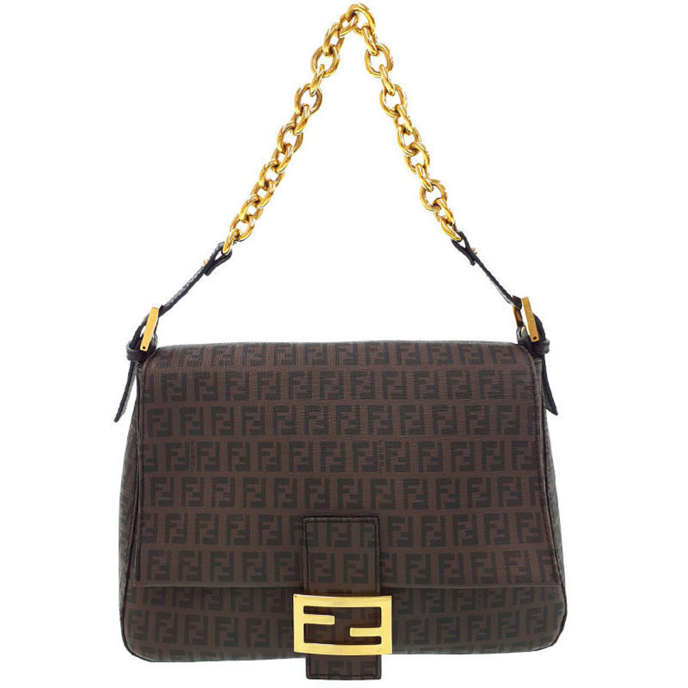 Fendi Zucchino Pattern Chain Shoulder Bag